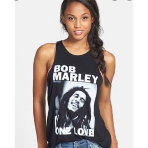 Electric Circus Tops - Bob Marley One Love Black Tank Top
